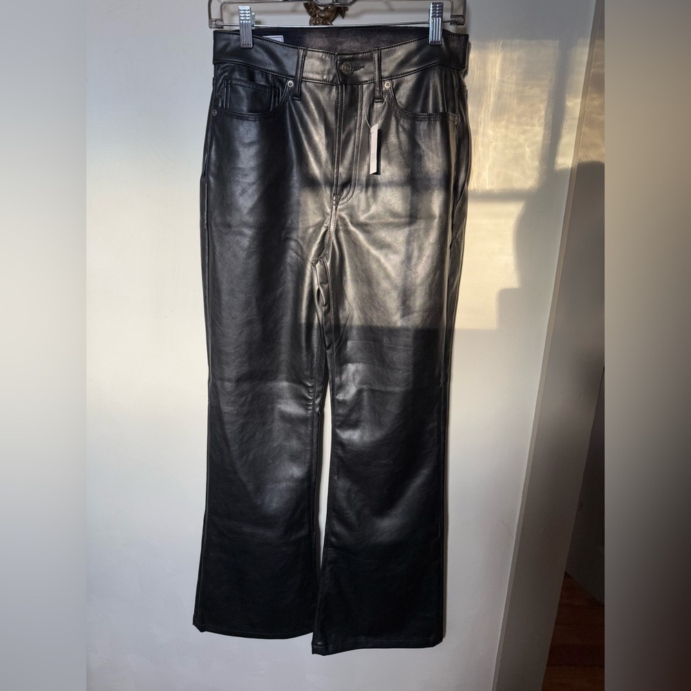 GAP 70's high rise flare vegan leather